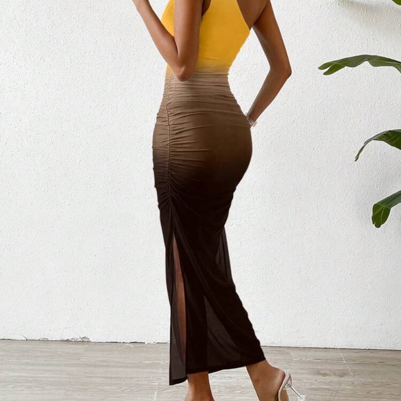 SHEIN ombré one shoulder split thigh dress - Picture 2 of 4